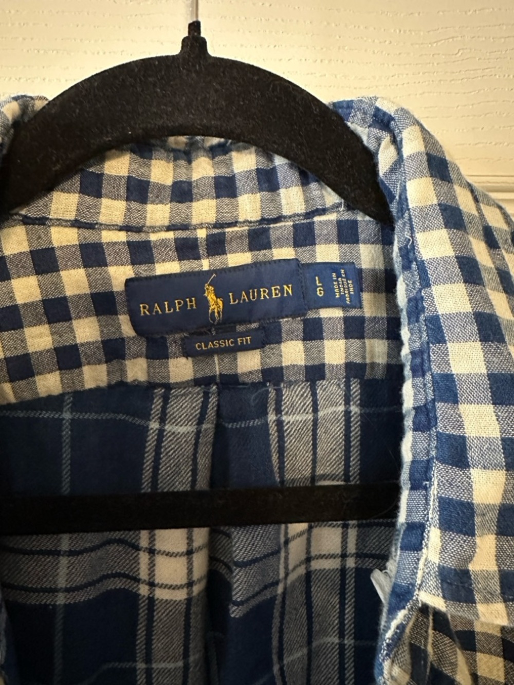 Polo by Ralph Lauren Blue and White Gingham Flannel Button-Down Shirt